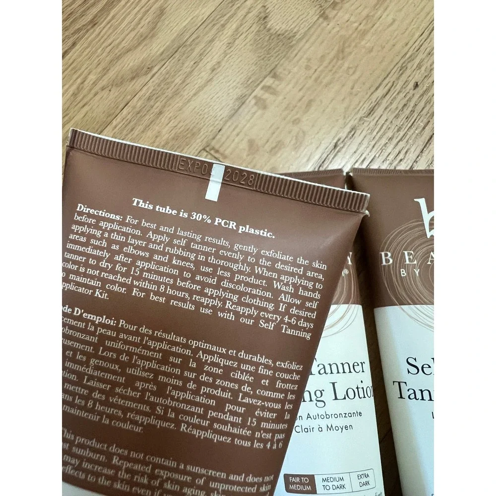 Beauty by Earth Self Tanner Tanning Lotion & Face Tanner Set Fair to Medium NEW